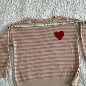 Twik Pink Striped Sweater with Red Heart